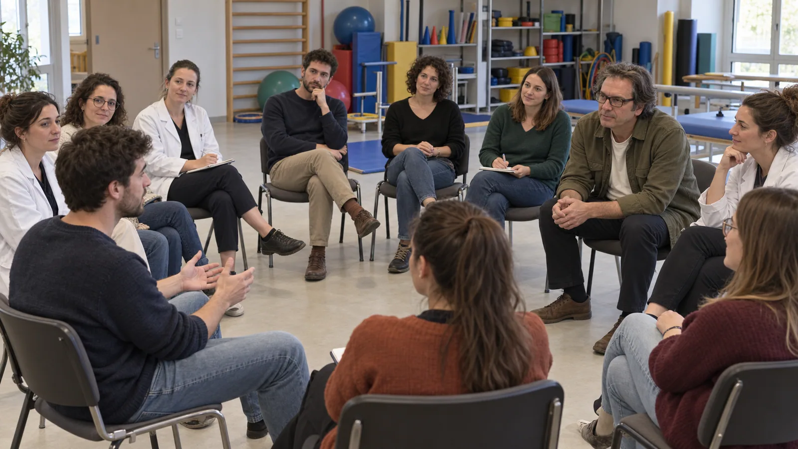 Illustration d’un groupe de parole dans un établissement médico-social